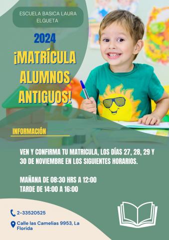 ¡Matriculas Alumnos Antiguos! 